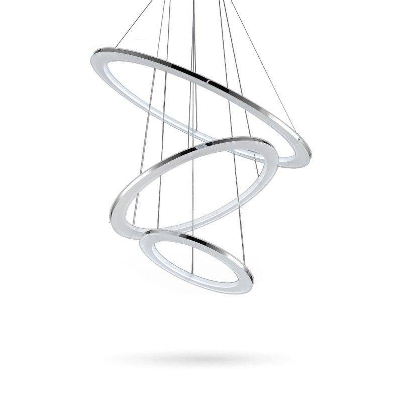 Lustre design avec plusieurs cercles chromés entrelacés Rings - vue 3 sur 6