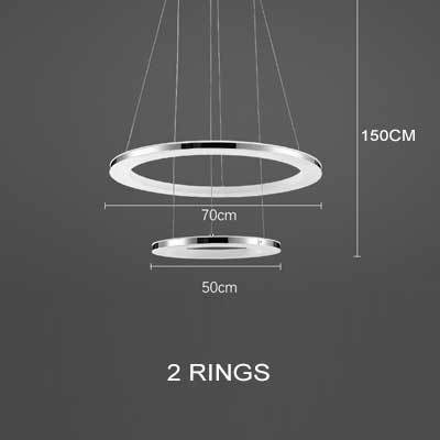 Lustre design avec plusieurs cercles chromés entrelacés Rings - vue 6 sur 6