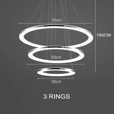 Lustre design avec plusieurs cercles chromés entrelacés Rings - vue 5 sur 6