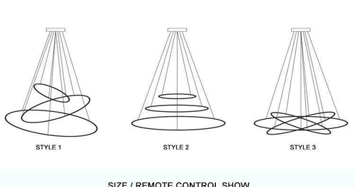Lustre design avec plusieurs cercles chromés entrelacés Rings - vue 4 sur 6