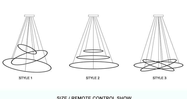 Lustre design avec plusieurs cercles chromés entrelacés Rings - vue 4 sur 6