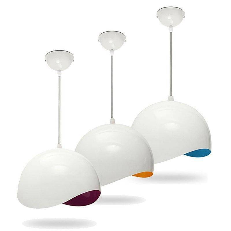 Suspension boule blanche et intérieur coloré Eggshell - vue 3 sur 10