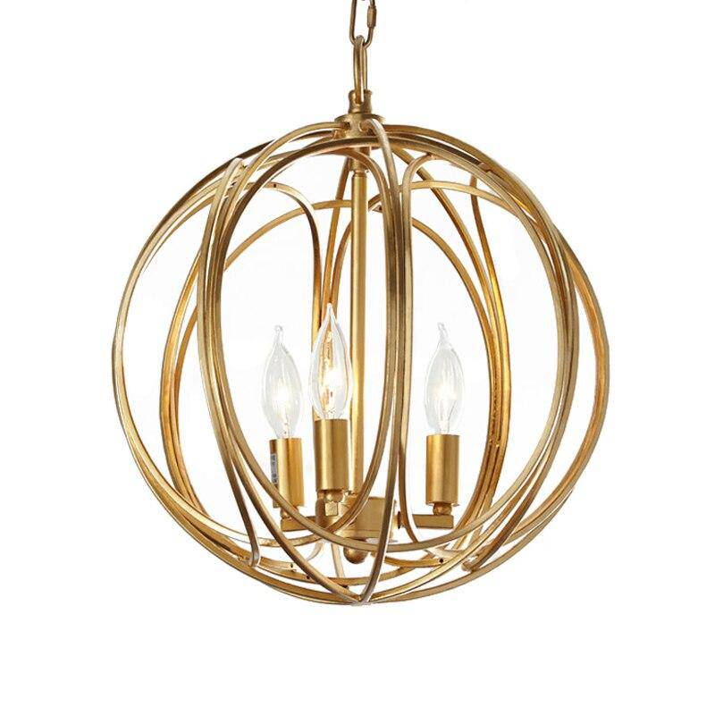 Suspension design LED en boule métal avec ampoules rétro Lewin - vue 5 sur 4