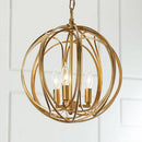 Suspension design LED en boule métal avec ampoules rétro Lewin