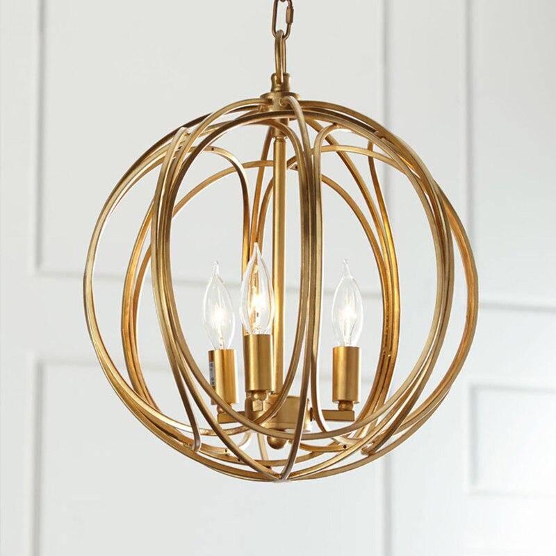 Suspension design LED en boule métal avec ampoules rétro Lewin - vue 4 sur 4