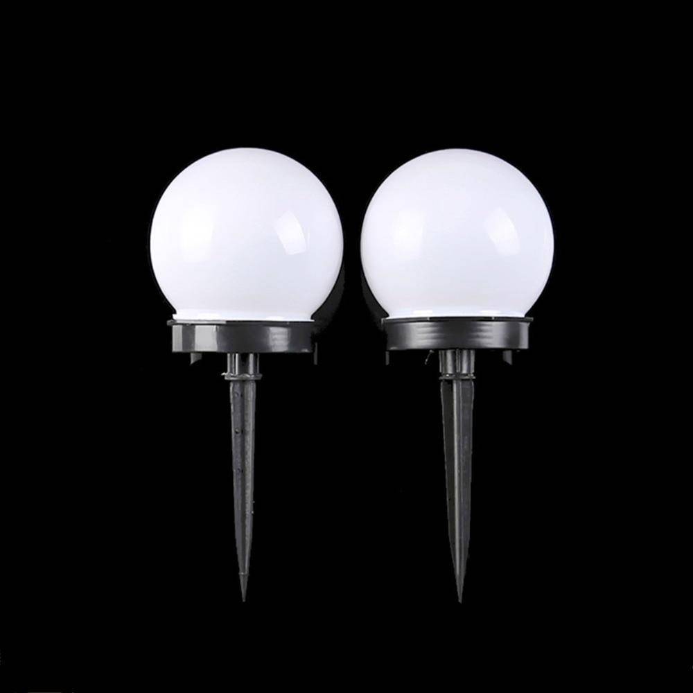 Lampe extérieur LED solaire boule blanche à piquer - vue 4 sur 5