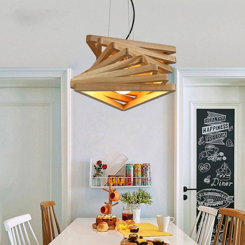 Lustre design triangles en bois Fruit