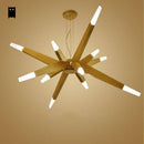Lustre design à LED avec branches en bois Contemporary