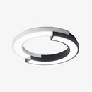 Plafonnier design LED demis ronds noir et blanc