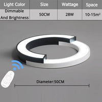 Plafonnier design LED demis ronds noir et blanc