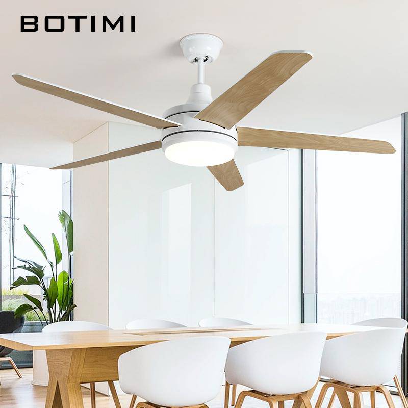 Ventilateur de plafond à LED avec pales en bois Botimi - vue 4 sur 6