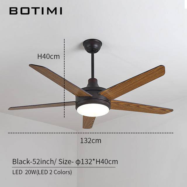 Ventilateur de plafond à LED avec pales en bois Botimi - vue 6 sur 6