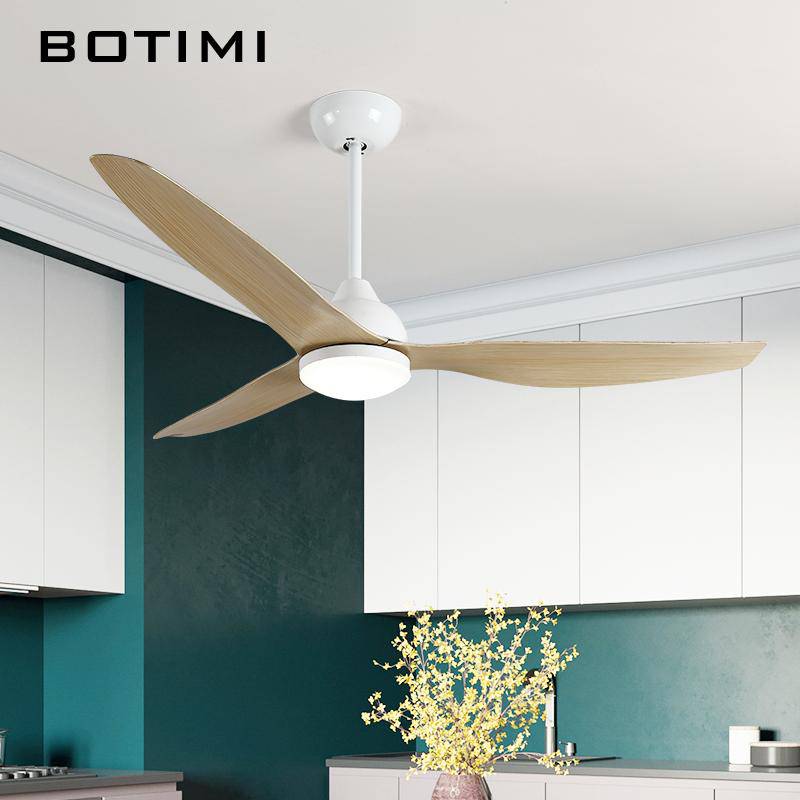Ventilateur de plafond LED à 3 pales en bois - vue 3 sur 7