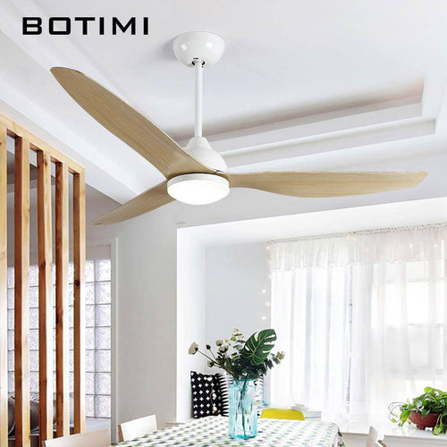 Ventilateur de plafond LED à 3 pales en bois