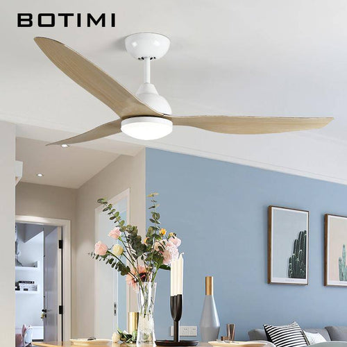 Ventilateur de plafond LED à 3 pales en bois