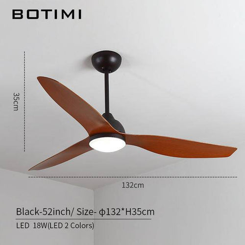 Ventilateur de plafond LED à 3 pales en bois