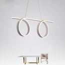 Suspension design à LED à double boucles blanc