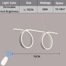 Suspension design à LED à double boucles blanc