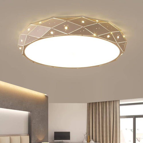 Plafonnier design LED géométrique avec étoiles - vue 2 sur 2