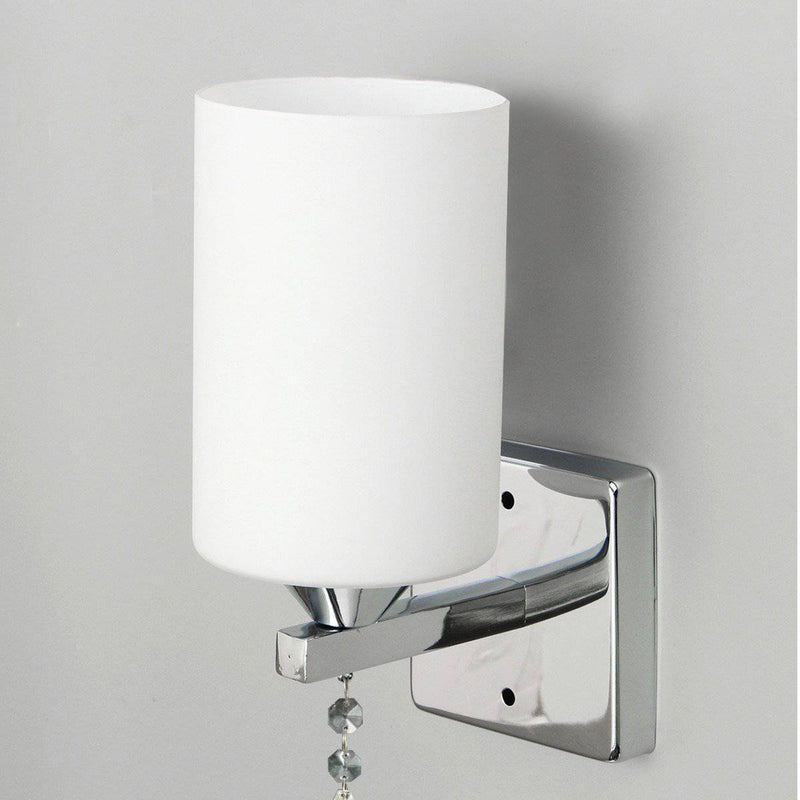 Applique murale LED chromée avec abat-jour cylindrique