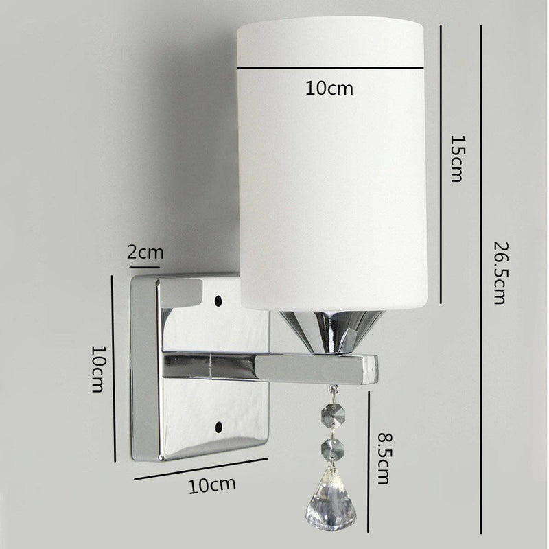 Applique murale LED chromée avec abat-jour cylindrique