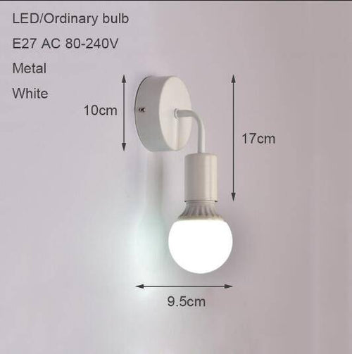 Applique murale LED ampoule tombante (noir ou blanc) - vue 5 sur 6