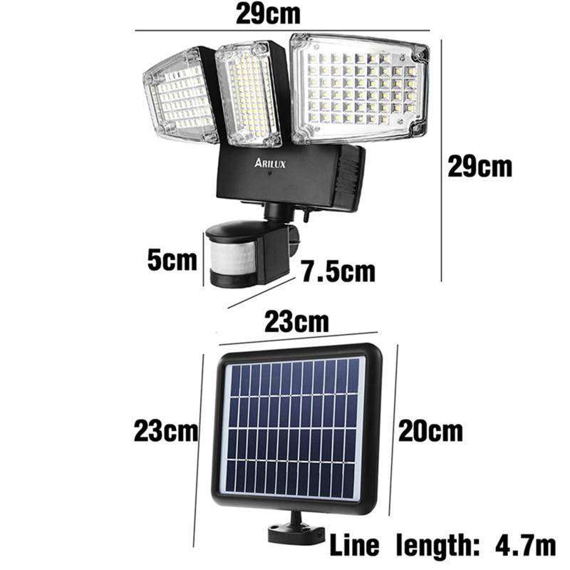 Projecteur extérieur solaire à 178 LEDs Arilux (noir ou blanc) - vue 5 sur 4