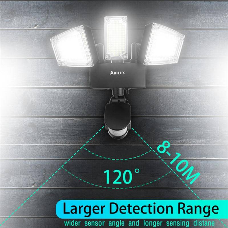 Projecteur extérieur solaire à 178 LEDs Arilux (noir ou blanc) - vue 4 sur 4