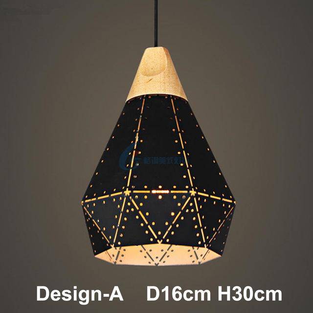Suspension LED en bois Vintage - vue 3 sur 4