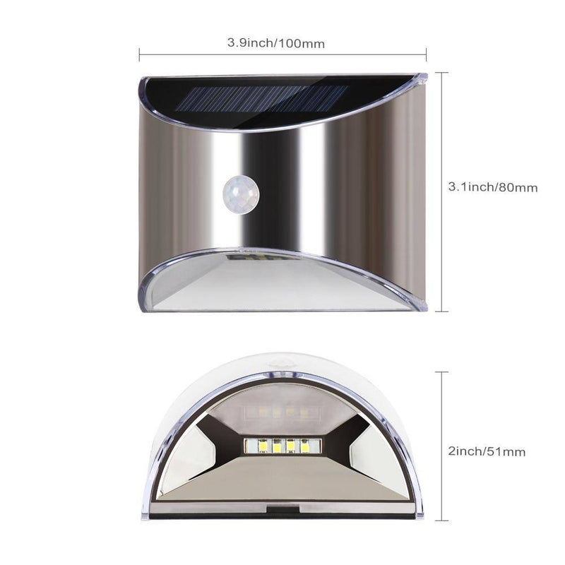 Applique extérieur solaire à LED chromée arrondie (lot de 2)