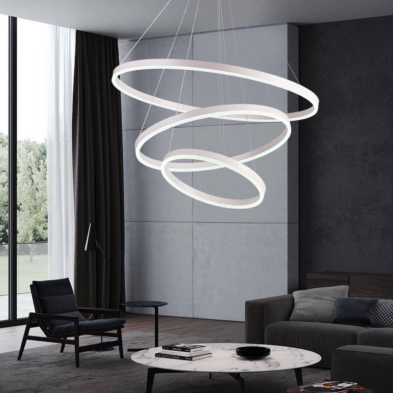 Lustre design cercles entrelac s noir ou blanc Lumeers