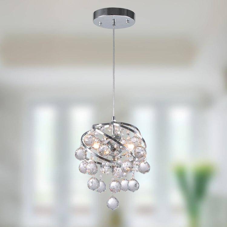 Suspension design moderne en cristal et boules