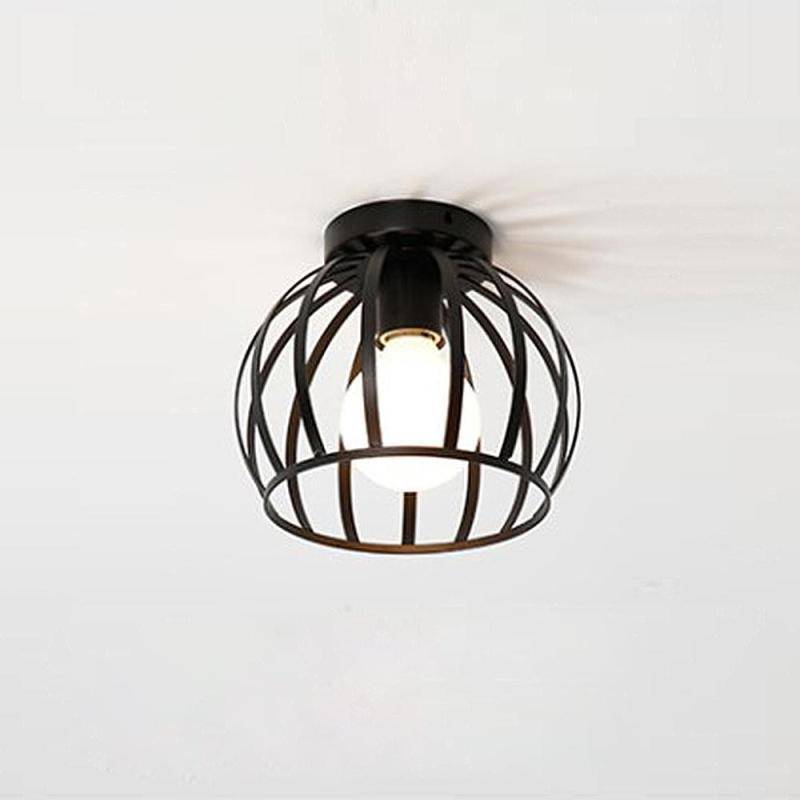 Plafonnier ou applique LED cage ronde noire (plusieurs formes) - vue 4 sur 3