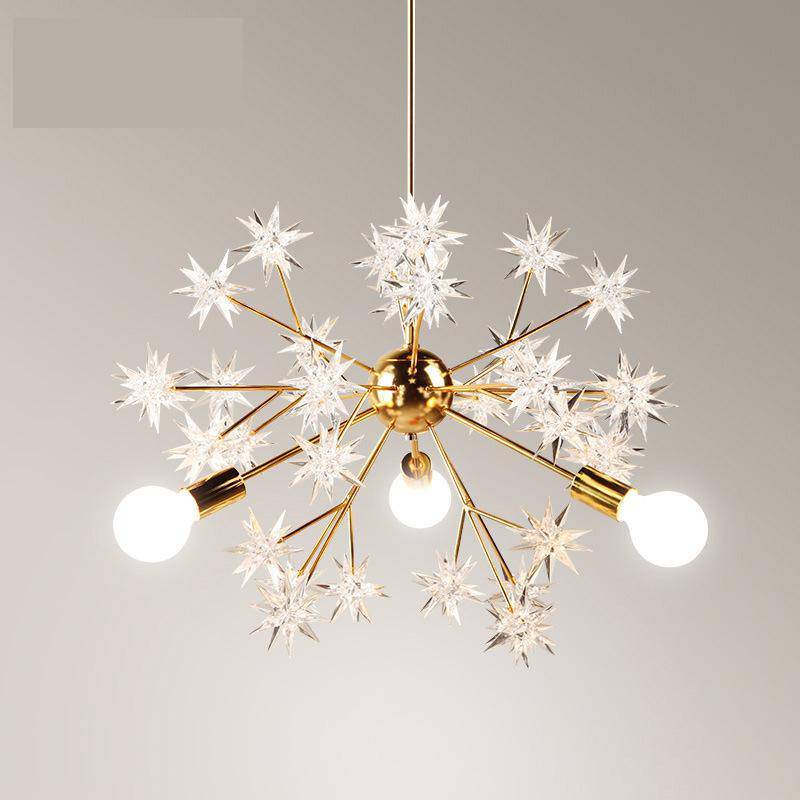 Lustre design doré avec étoiles Loft - vue 3 sur 5