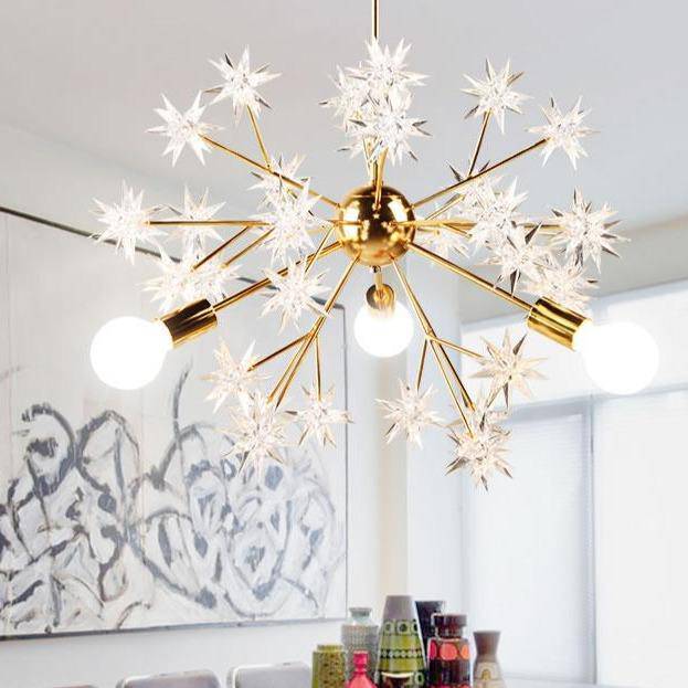 Lustre design doré avec étoiles Loft - vue 2 sur 5