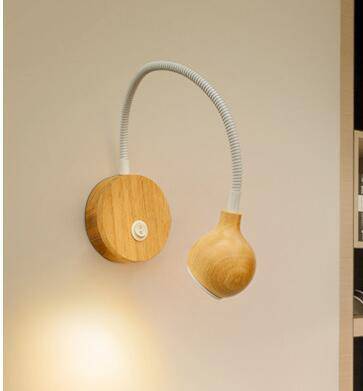 Applique murale 3W dirigeable en bois