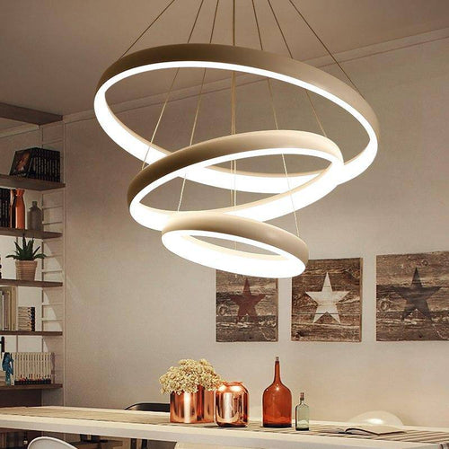 Lustre design LED avec anneaux arrondis - vue 2 sur 5