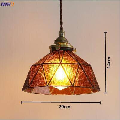 Vintage style coloured glass LED pendant light - vue 3 sur 6