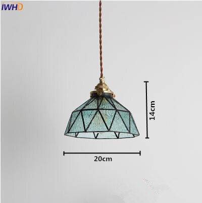 Vintage style coloured glass LED pendant light - vue 5 sur 6