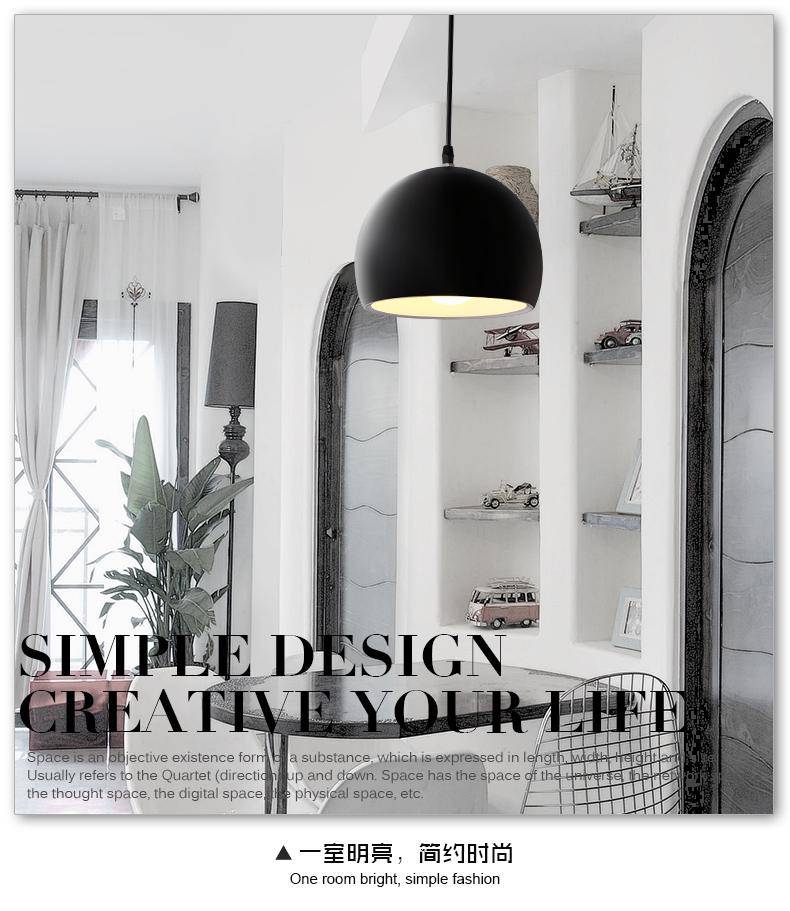 Suspension design nordique à LED boule ouverte noire - vue 5 sur 4
