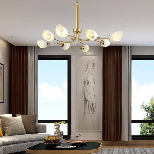Lustre design LED doré Living - vue 4 sur 5