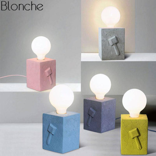Lampe à poser LED design bloc avec dessin 3D de couleur - vue 3 sur 7