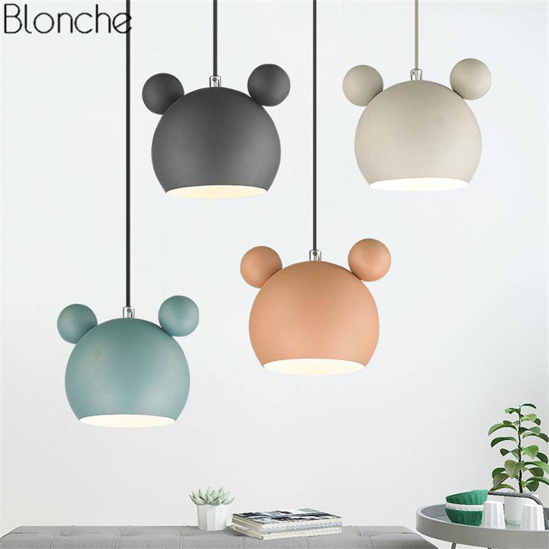 Suspension design à LED en forme de Mickey Mouse coloré