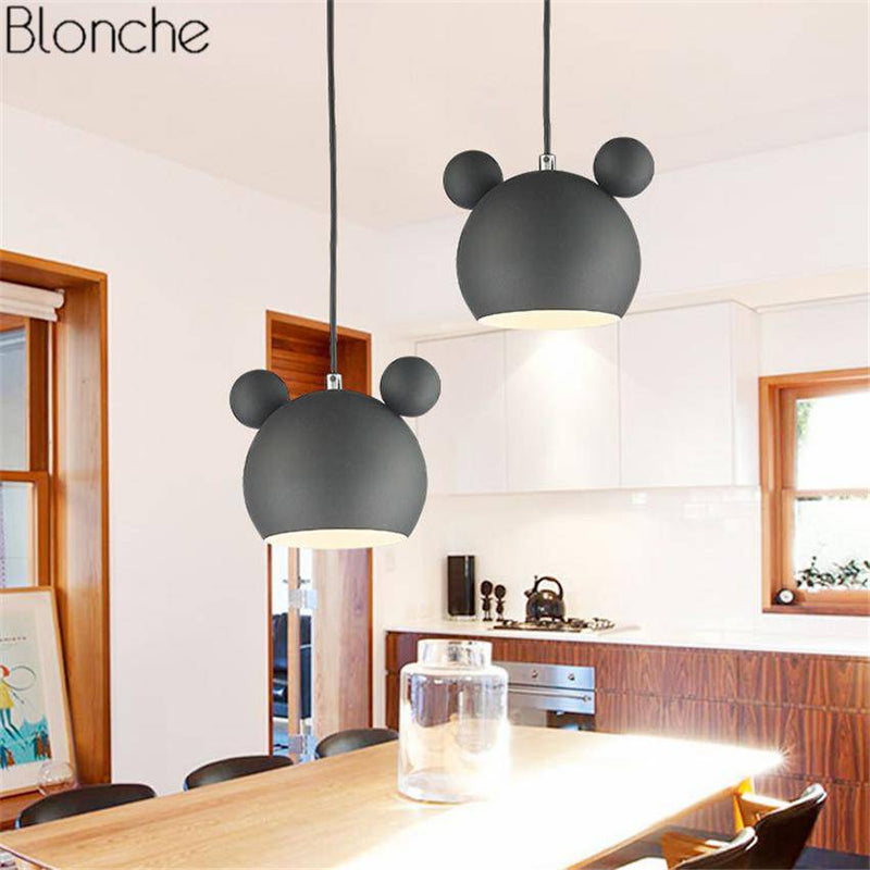 Suspension design à LED en forme de Mickey Mouse coloré