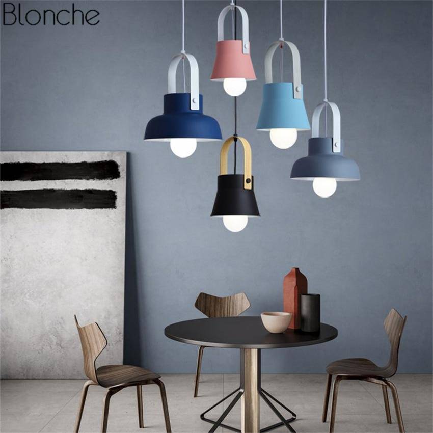 Suspension design en métal à LED Macaron - vue 2 sur 19