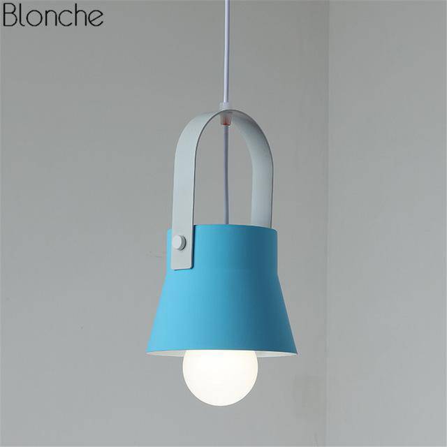 Suspension design en métal à LED Macaron - vue 7 sur 19