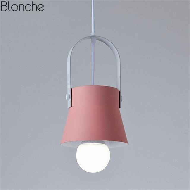 Suspension design en métal à LED Macaron - vue 8 sur 19