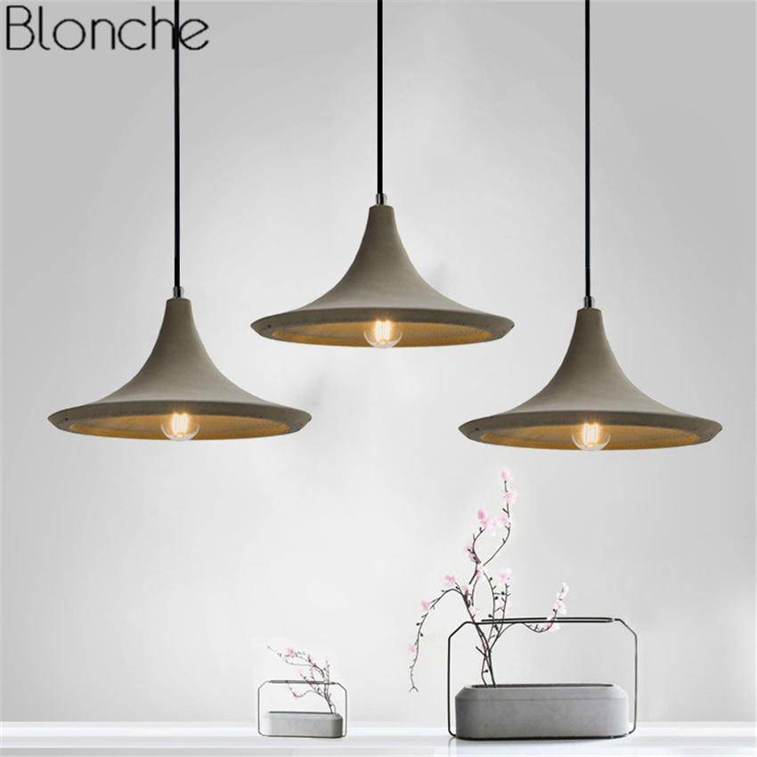 Suspension design vintage en ciment à LED - vue 7 sur 7