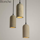 Suspension LED design vintage en ciment arrondie Pipe
