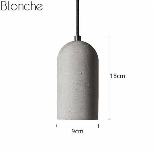 Suspension LED design vintage en ciment arrondie Pipe